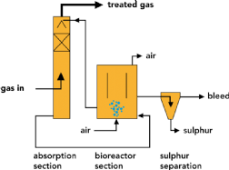 THIOPAQ - biogas desulphurisation by Paques - process scheme